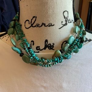 Silpada 4 strand Turquoise and glass beads necklace